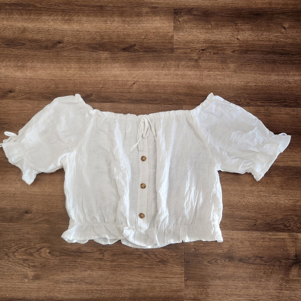 Cotton On Cropped Peasant Top Shirt Size Xxl